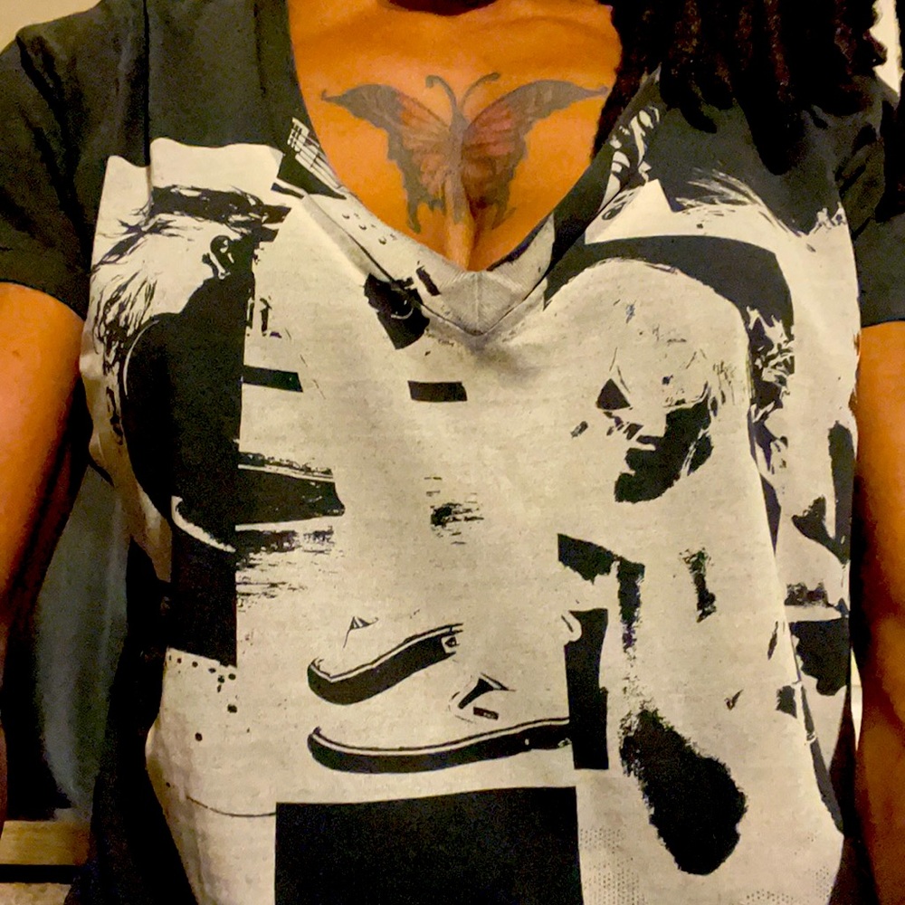 Vans Dark Gray Vintage V Neck T-shirt